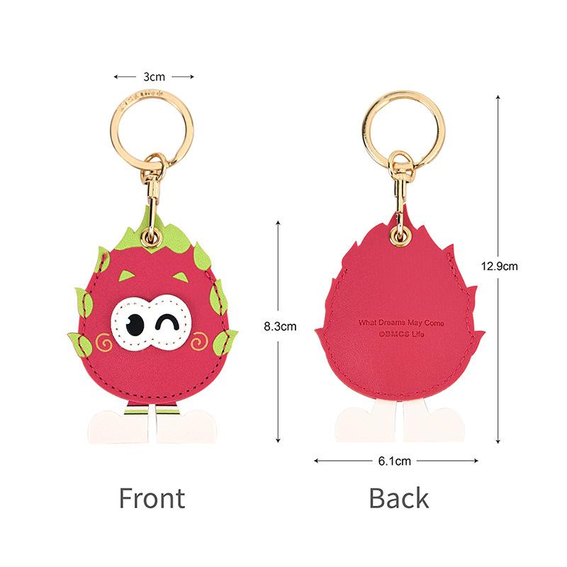 Bamen Bug Club Cartoon Access Control Card Leather Case Keychain Creative Cute Girl Key Pendant Bag Hanging Personalized Gifts