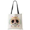 Abstract Art Skull Horror Print Shopping Bags Women Folding Reusable Customize Tote Shoulder Bag Canvas Groceries Handbags 2022 CLE