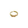 Real Gold Electroplating Opening Twisted Women'S Fashion Slightly Inlaid Light Luxury Ring Index Finger Ring Same Cold Wind