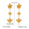 Stainless steel earrings, niche high-end flower bee necklace, fashionable versatile titanium steel bracelet