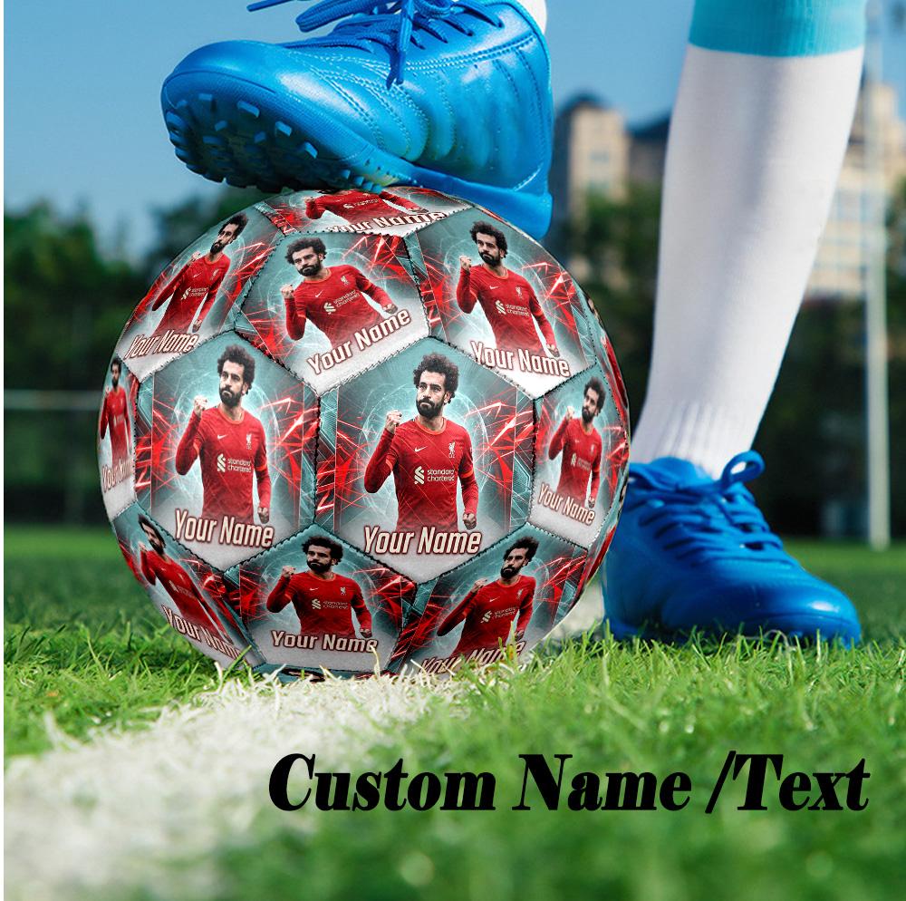 Size 5 Football Custom Name Text, Outdoor Training Soccer BallMohamed Salah