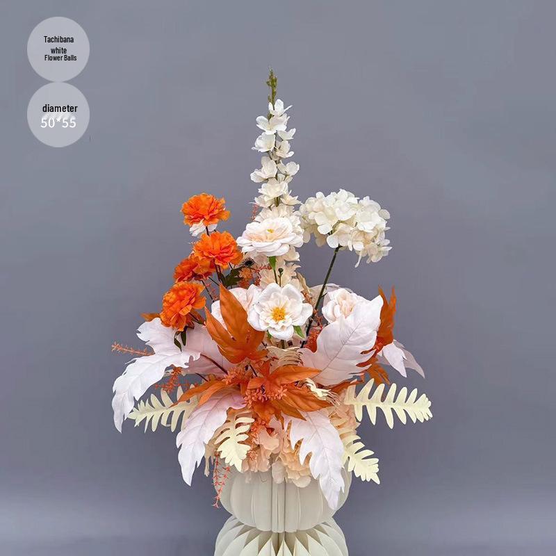 Champagne Aisle Flower Row for Chinese Wedding Stage Decor - Artificial Wedding Flowers