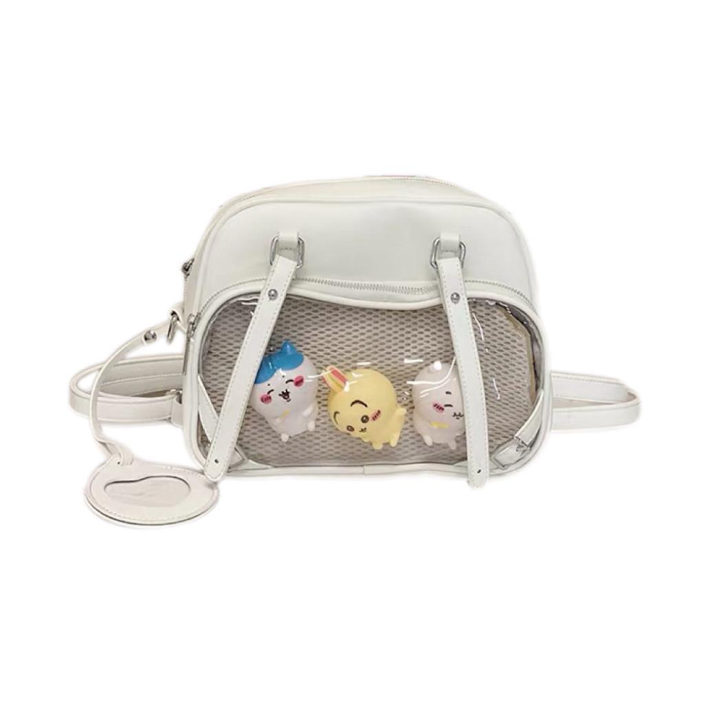 Pu Chiikawa Cartoon Doubles Shoulder Bags Girls Clear Backpack Colors Multi
