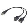 High Quality USB 2.0 Cable Double Splitter Adapter Cable 1 To 2 Female To USB Male Power Extension Cord