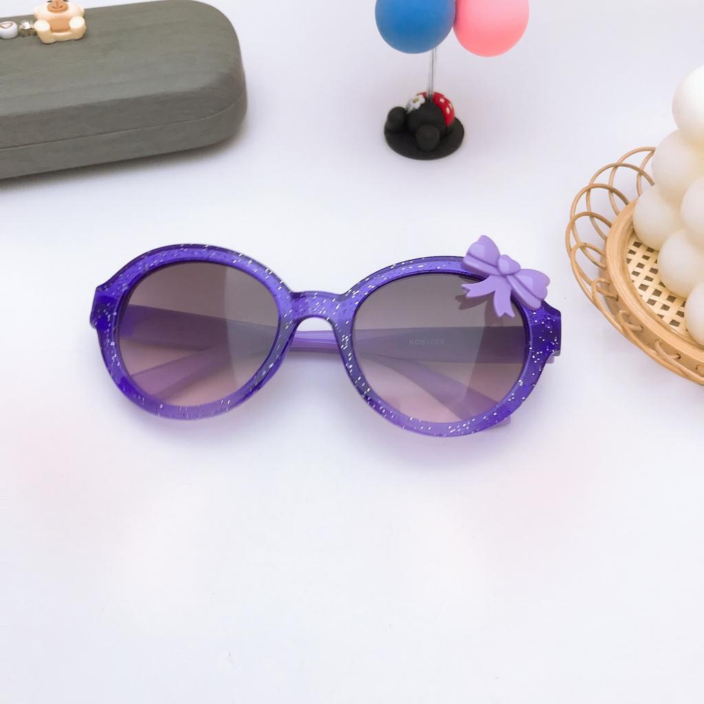 2025 Candy Color Cute Baby Trendy Fashion Round Frame Outdoor Sunshade Sunglasses New Bowknot