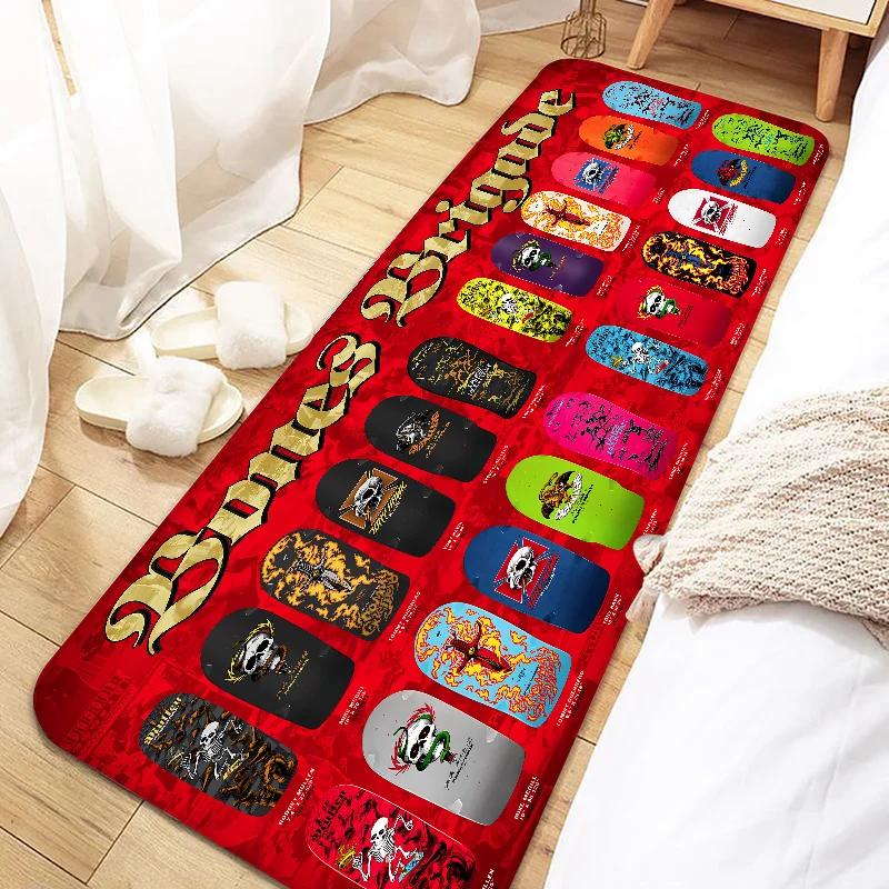 Skateboard P-Powells Wing Skull P-Peraltas Door Mat Entrance Non-slip Washable Kitchen Carpet Living Room Hallway Rugs Bathroom