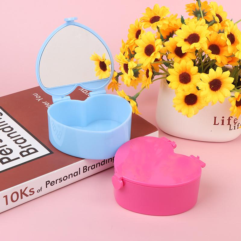 Heart-shaped Jewelry Box Jewelry Storage Box Desktop Student Double Mirror Make Up Organizer Box