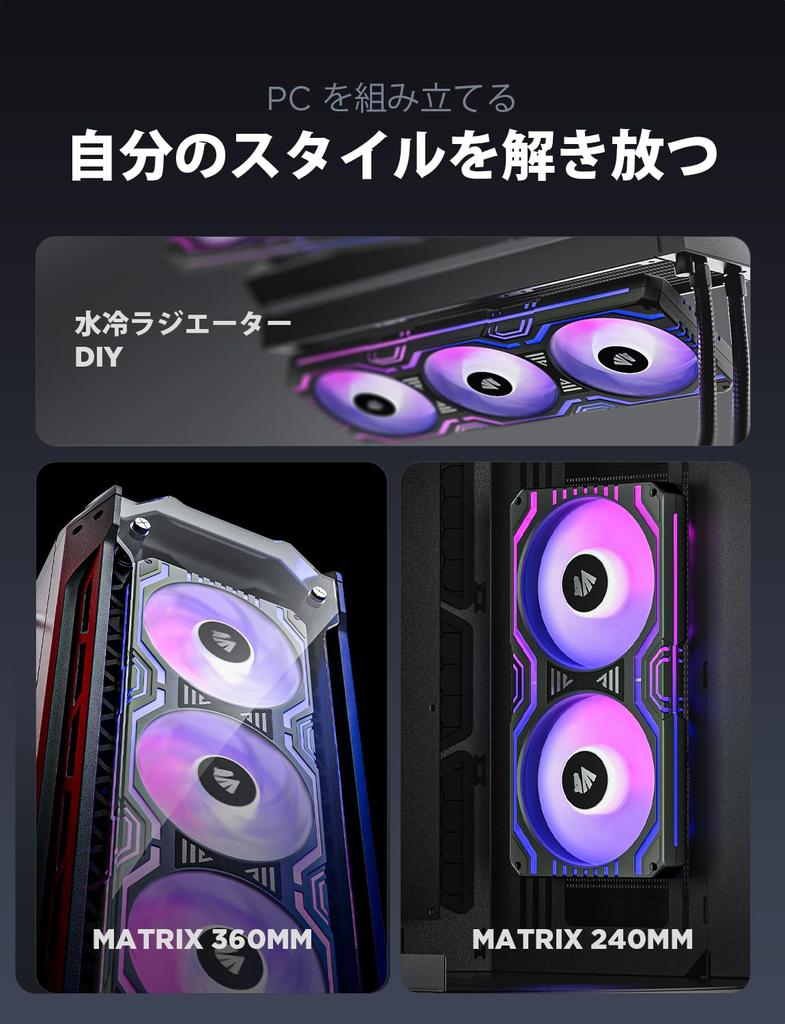 AsiaHorse ARGB PC Case Fan Performance 1800 4PIN PWM 5V 3PIN RGB Simple Water Cooling CPU Cooler Fan 120MM3/360MM, [High RPM] Fan, Fan, HDB-Bearing,