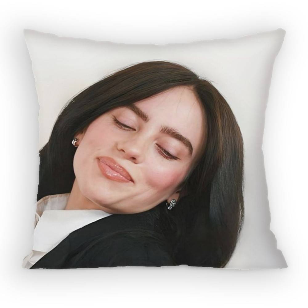 Billie Eilish Blue Pillow Case Sofa Living Room Bedroom Headboard Backrest Cushion Square Cushion Nap Time