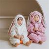 Herbst Winter Baby Kapuzen Strampler Fleece Langarm Overalls Säugling Junge Mädchen Kleidung