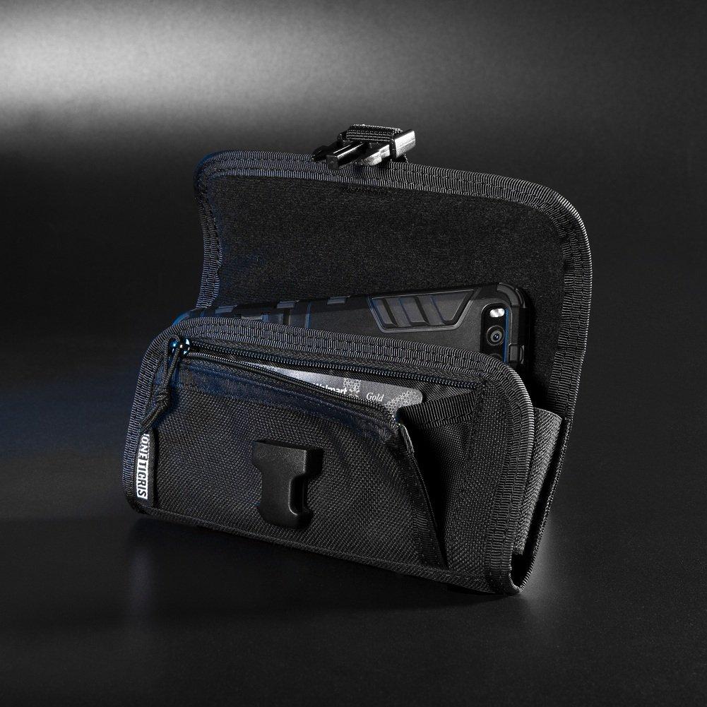 OneTigris Horizontal Smartphone Simple Durable Fits iPhone and Other Devices up to Inch Pouch, Case, Nylon, 6S/7/8/8 Plus/X 5.5 (Black, Single)