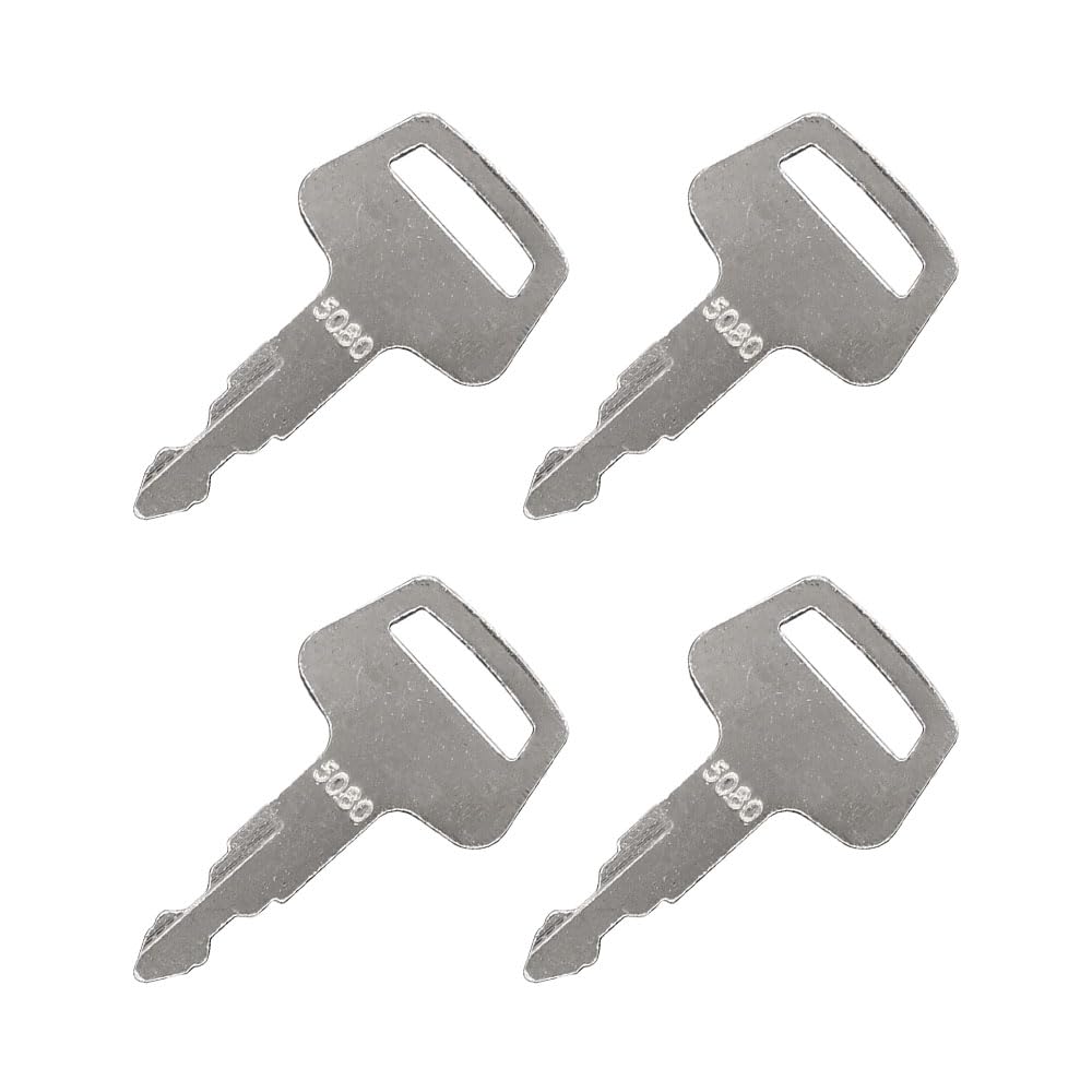 

4PCS Ignition Switch Keys 069027029 5080 Compatible with IHI Mini-Excavator Skid Steer Track Loader Marooka Chieftain