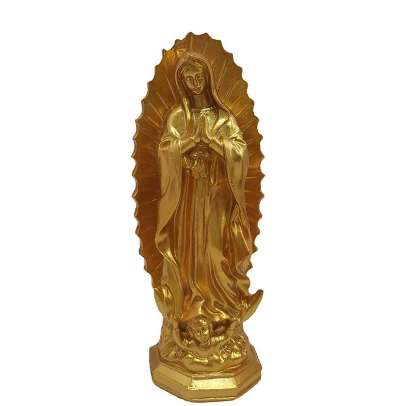 Our Lady of Guadalupe Virgin Mary Statue Resin Figures Bethlehem Xmas Home Desktop Display Decor Catholic Figurine Ornament Gift