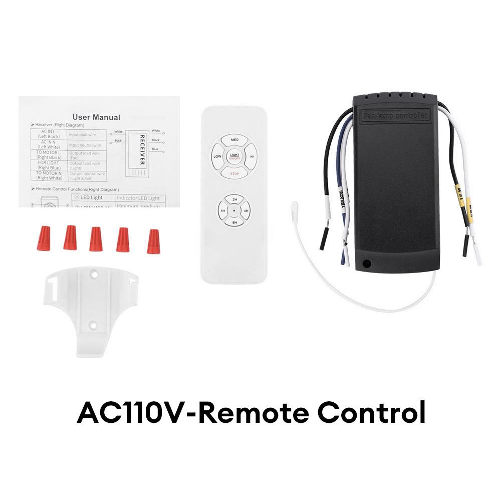 

Universal Ceiling Fan Lamp Remote Control Kit AC 110-240V Timing Control Switch Adjusted Wind Speed Transmitter Receiver