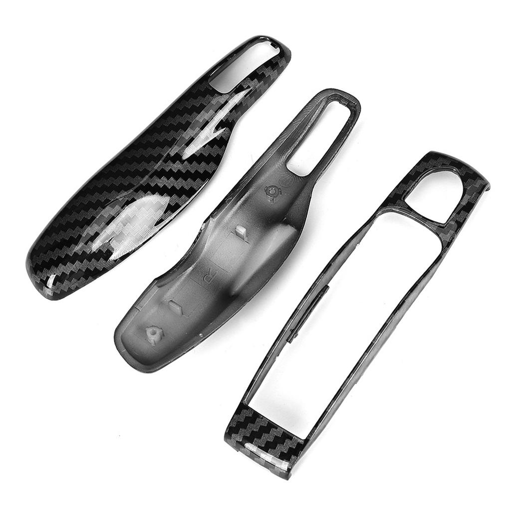 3pcs Set Carbon Fiber Style Car Key Trim Cover Fit for Cayman