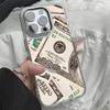 Dollar Stack Phone Case For Iphone 11 Pro Max 12 13 14 Plus 15 16 17 Air 17E 16E Funda Coque Phone Cover Sleek Metal Photo Frame