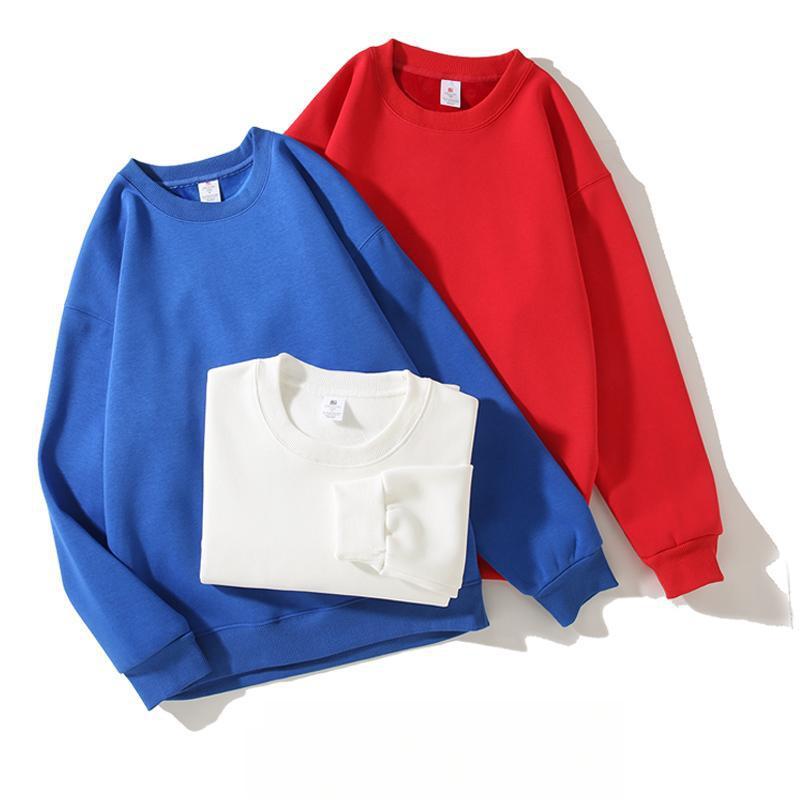 Silver Fox Fleece Sweatshirt Fleece-Lined Thickened Crew Neck Sweatshirt Men's & Women's Fashion Fall Winter Loose-Fit Drop-Shoulder Basic Sweatshirt