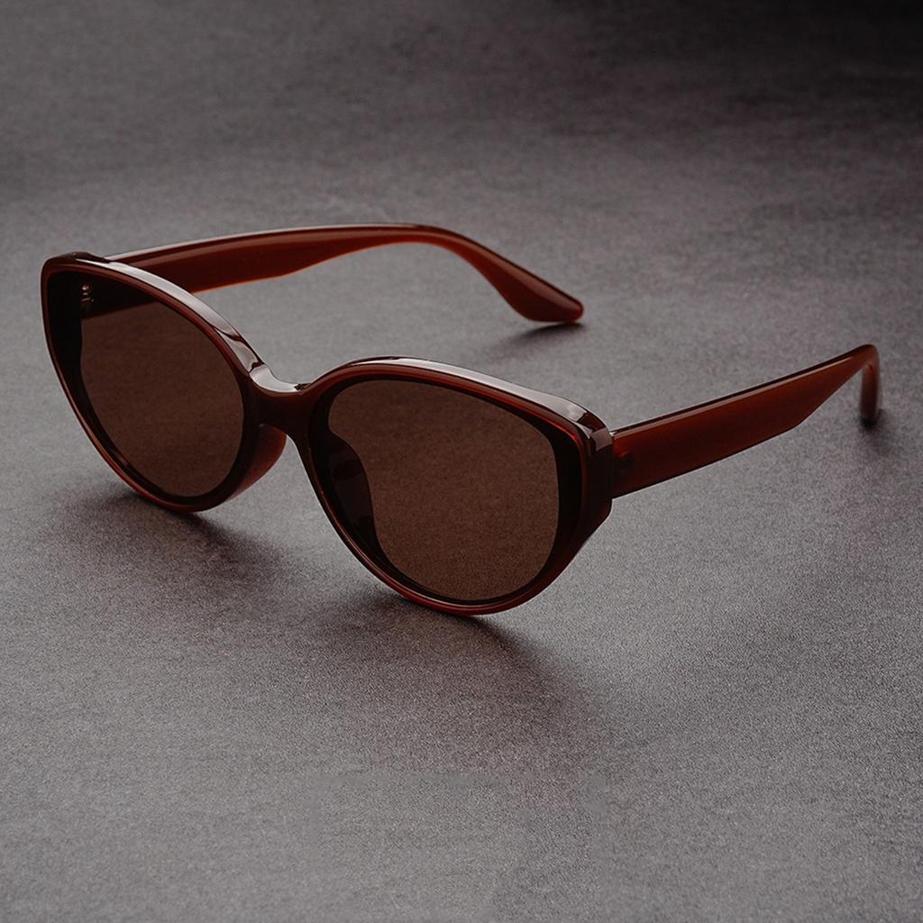 New Chestnut Cat's Eye Retro Sunglasses Women's Advanced Ultra-light Sunglasses Metal Hinge Men's Sunglasses Women's Sunglasses