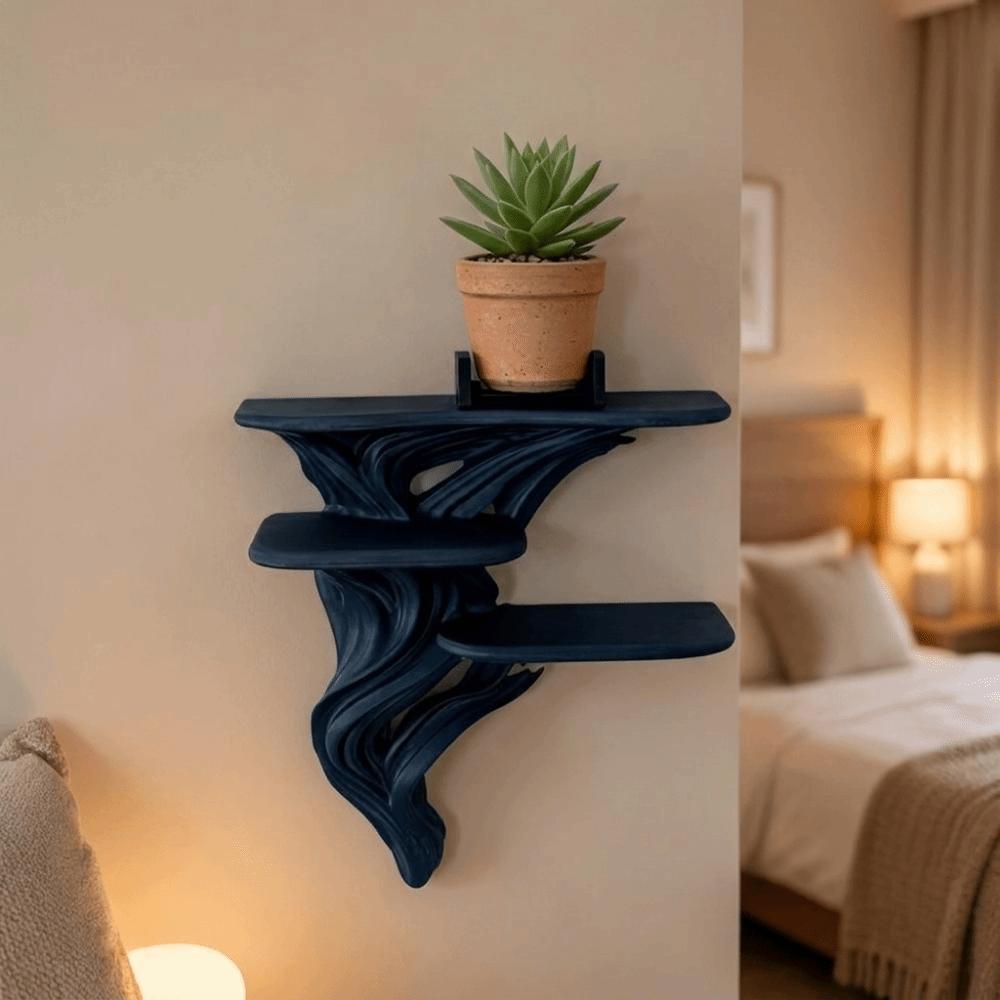 Stable Three Tier Wall Rack 3D Printed Plants Display Stand Decorative Wall Bracket Bedroom