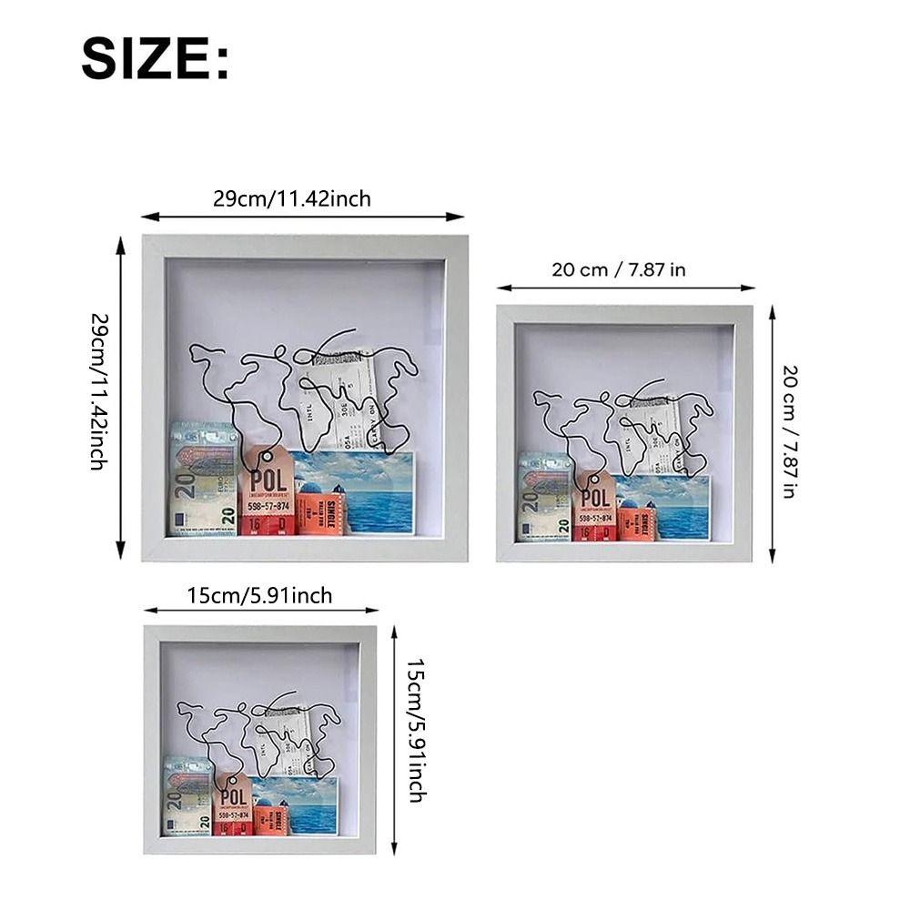 Artificial Board Travel Collection Box Handmade Ticket Shadow Box with Slot  Ticket Stubs