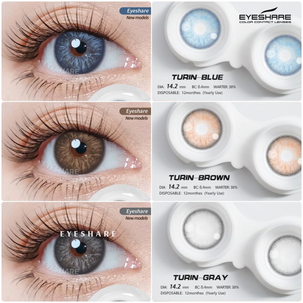 Eyeshare Fashion New Color Contact Lenses Sea Blue Glasses Lenses Dark Brown Gray Natural Beauty Lenses Dark Green Contact Lenses 1 Pair