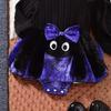 Baby Halloween Katze Print Strampler Kleid Kostüm