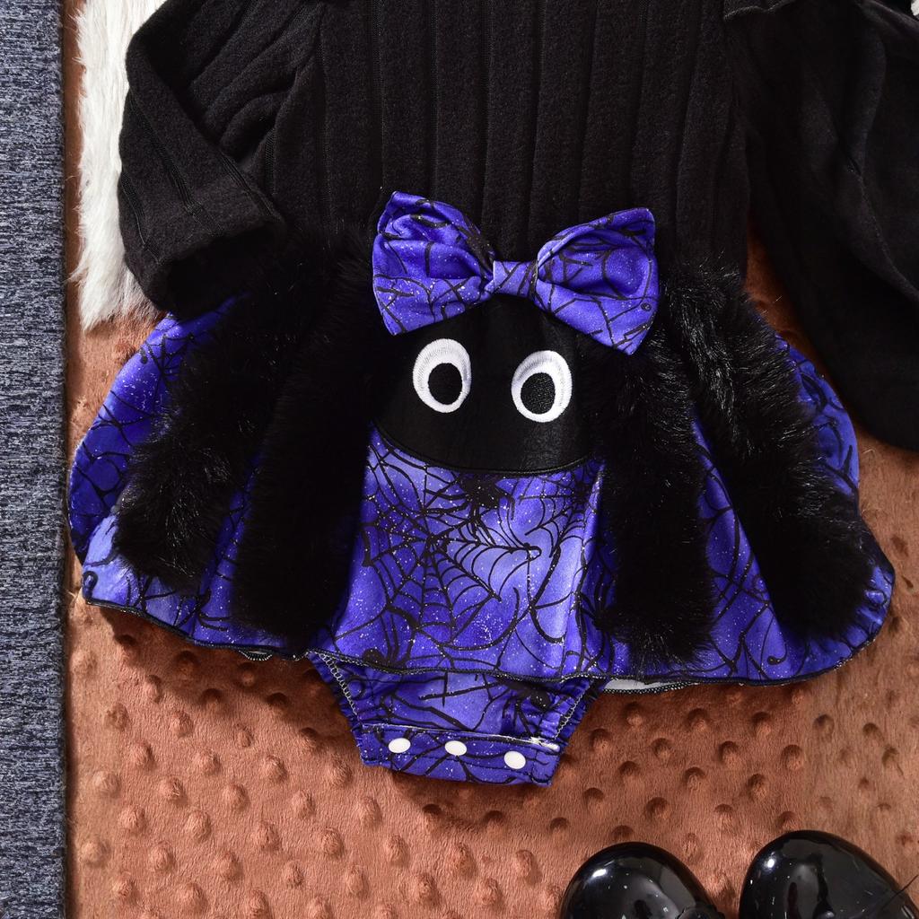 Baby Halloween Katze Print Strampler Kleid Kostüm