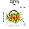 Artificial Sunflower Wreath Front Door Decoration Rustic Farmhouse Style Wall Hanging Floral Ring
