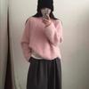 Sanfter Wind rosa Nerzfleece Pullover Damen Herbst und Winter sanftes faules Gefühl pelzig warm gestrickter Pullover Top