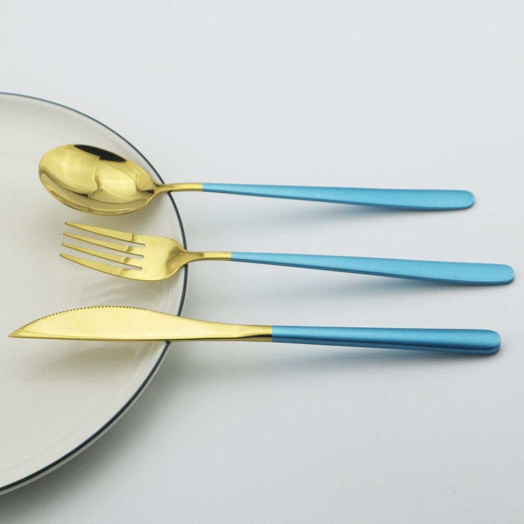 Pink Gold Cutlery Set 18/10 Stainless Steel Dinnerware Set 24Pcs/Set Knives Fork Spoon Dinner Flatware Set Kitchen Tableware Set