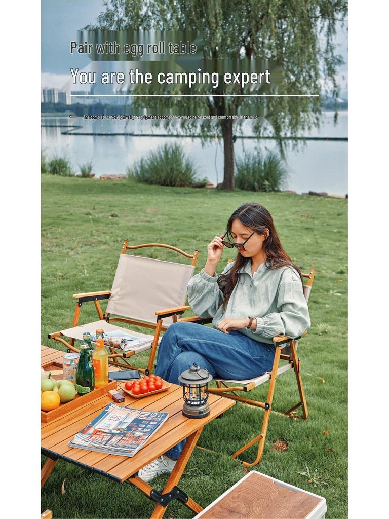Ultralight Aluminum Folding Kermit Chair with Table for Outdoor Camping and Leisure Travel