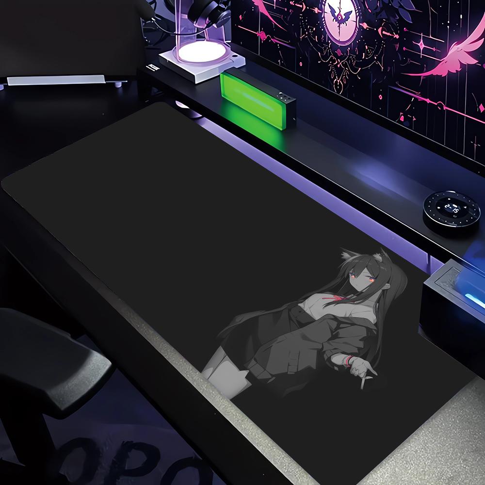 PC XL Anime Character Girl Pattern Gaming Mouspad Non Slip Rubber Base Lock Edge Laptops Gaming Desk Mat Keyboard Rug Playmat