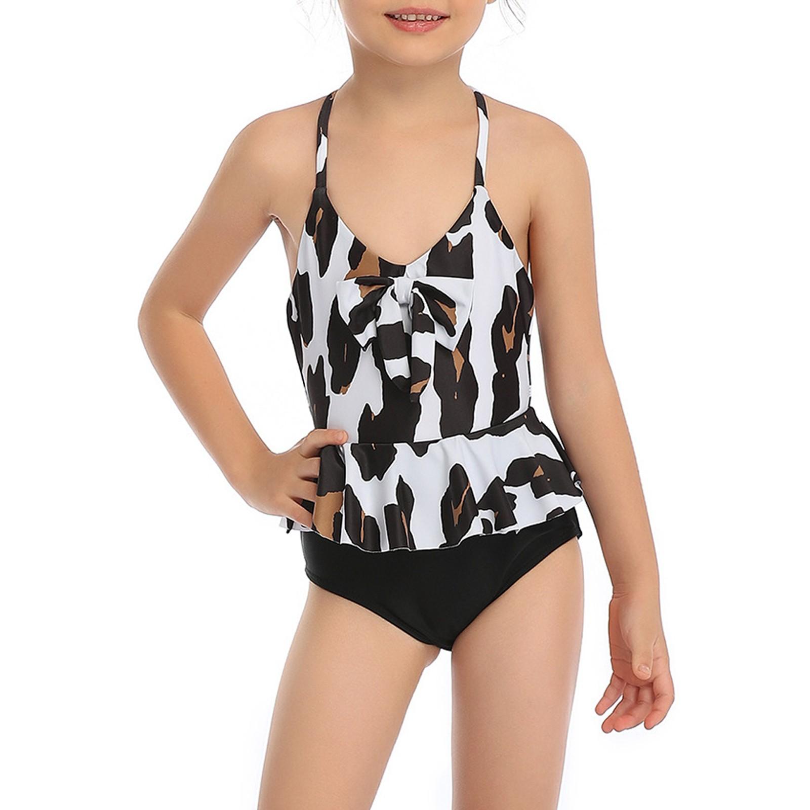 

Летний слитный купальник для девочек - Купальники 140 чёрный