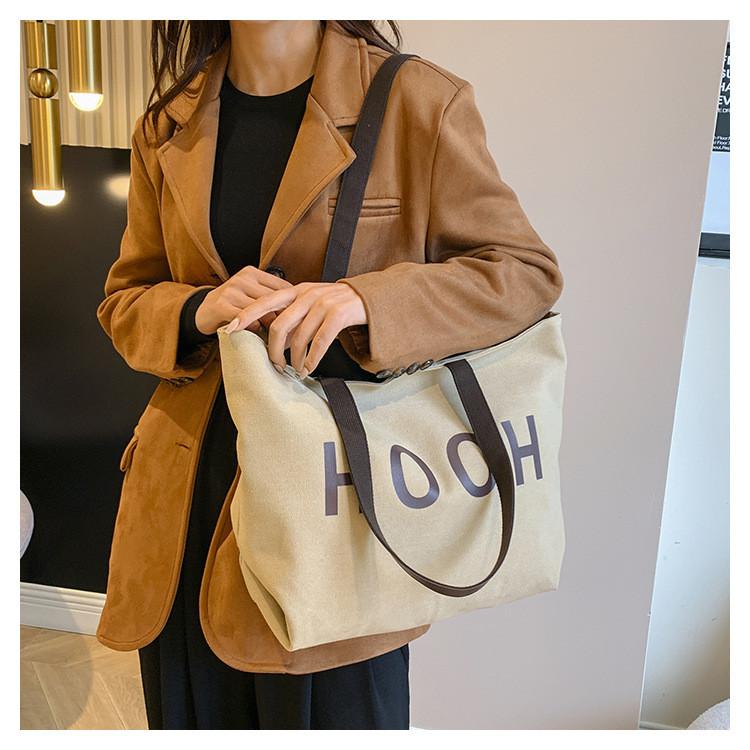 Trendy Large Capacity Shoulder Bag 2024 Winter New Casual Retro Study Tote Bag