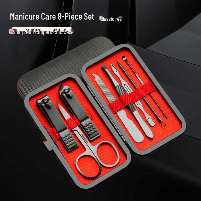 Saijiarui Black Stainless Steel Nail Clipper Set