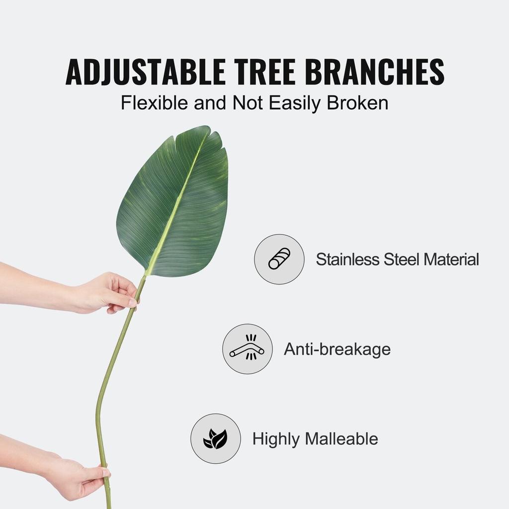 Artificial Birds Of Paradise Tree, 1.5mTall Faux Plant, PE Material & Anti-Tip Tilt Protection Low-Maintenance Plant, Lifelike Green Fake Tree for