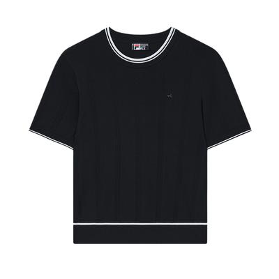 Fila White Fashion Simple Soft Short Sleeve Regular T-Shirt Women Tops F11W533412F-NV