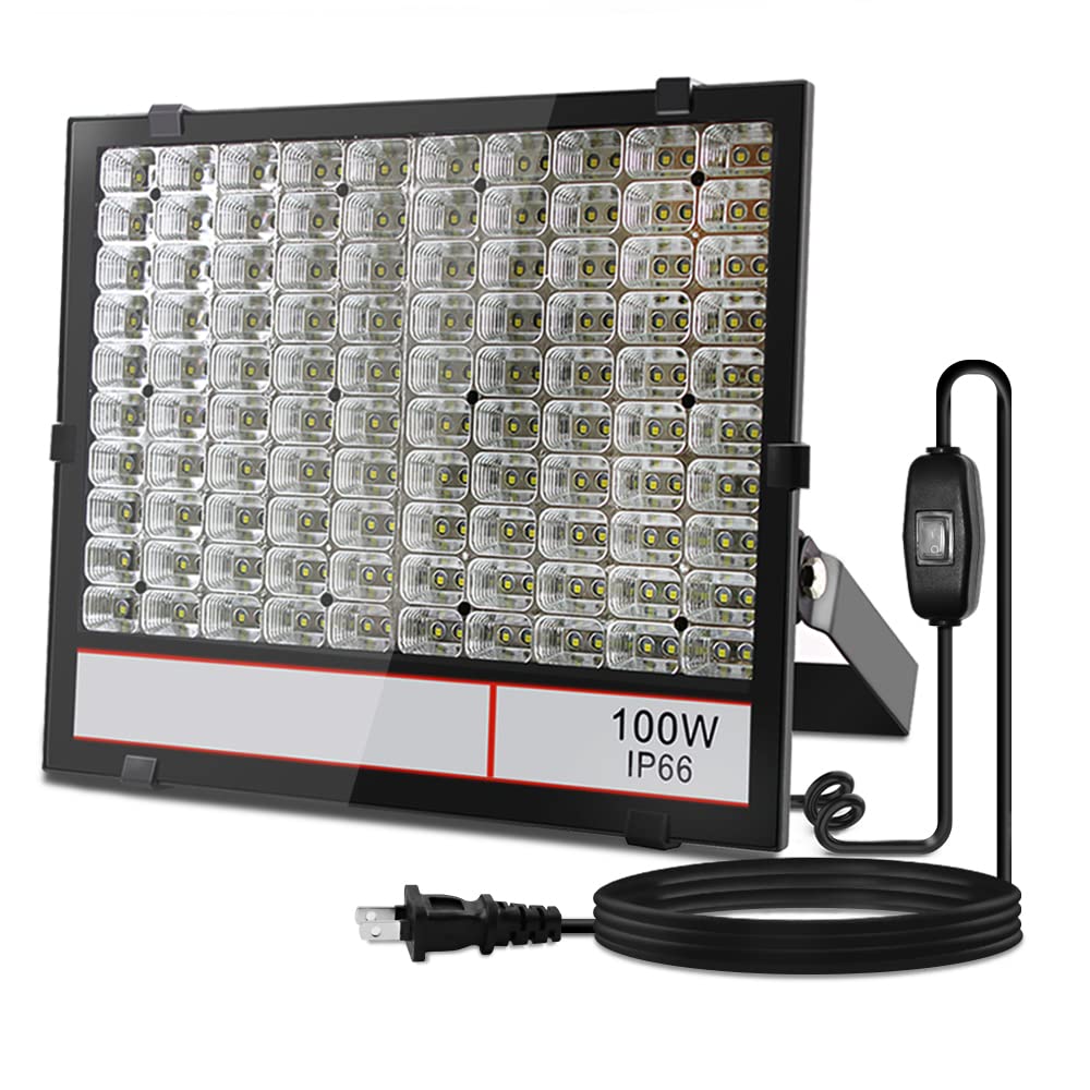 

Яскравість Світлодіодний прожектор 100 Вт Денне світло Колір 10000 люмен Може освітлювати широку площу Висока тепловіддача Міцний Пило- та водонепроникний Рівень захисту IP66 або