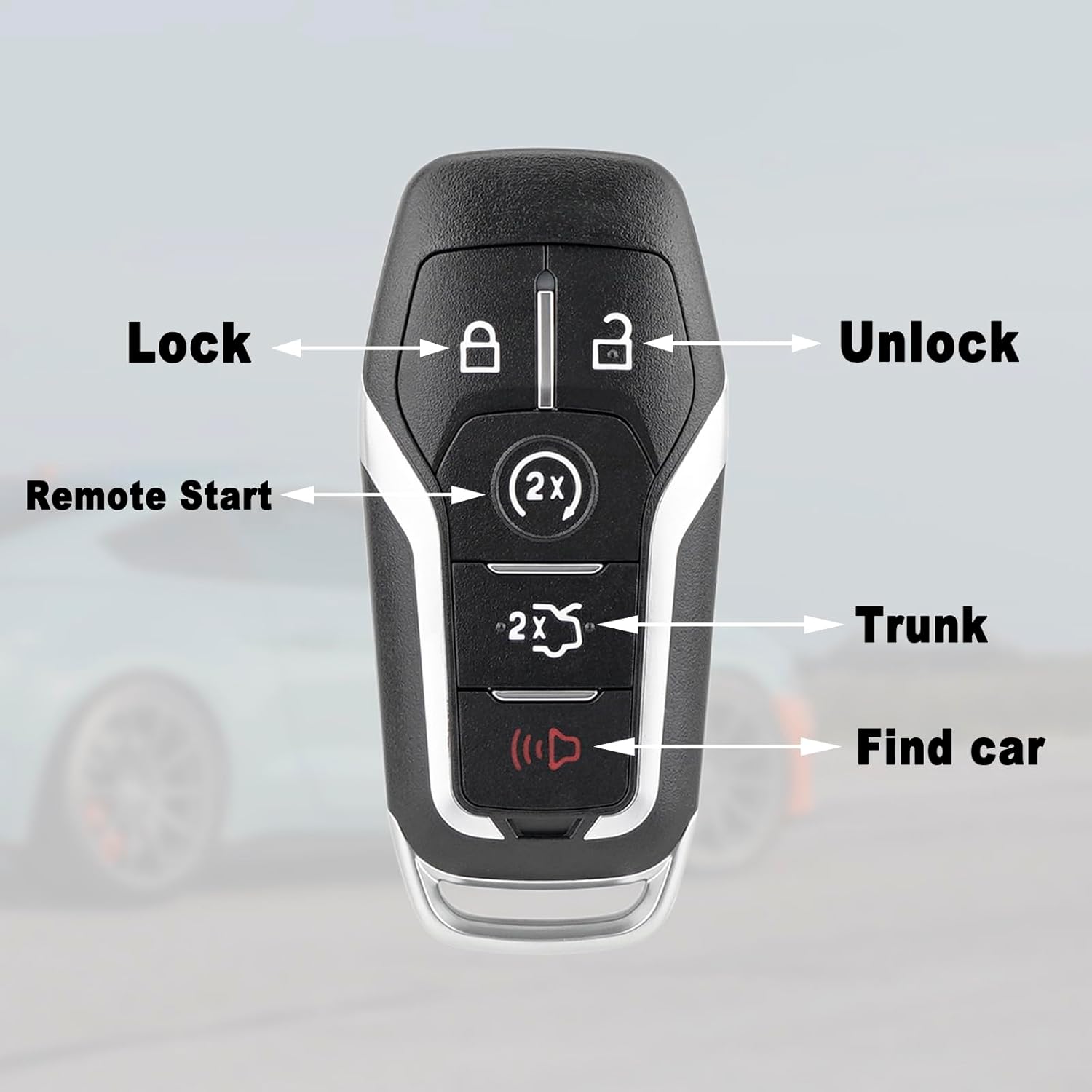 

Remote Key Fob Replacement Compatible with Ford Explorer 2016-2017 Edge Mustang 2015-2017 Fusion Titanium Lincoln MKZ MKC 2014-2016 MKX 2016-2018
