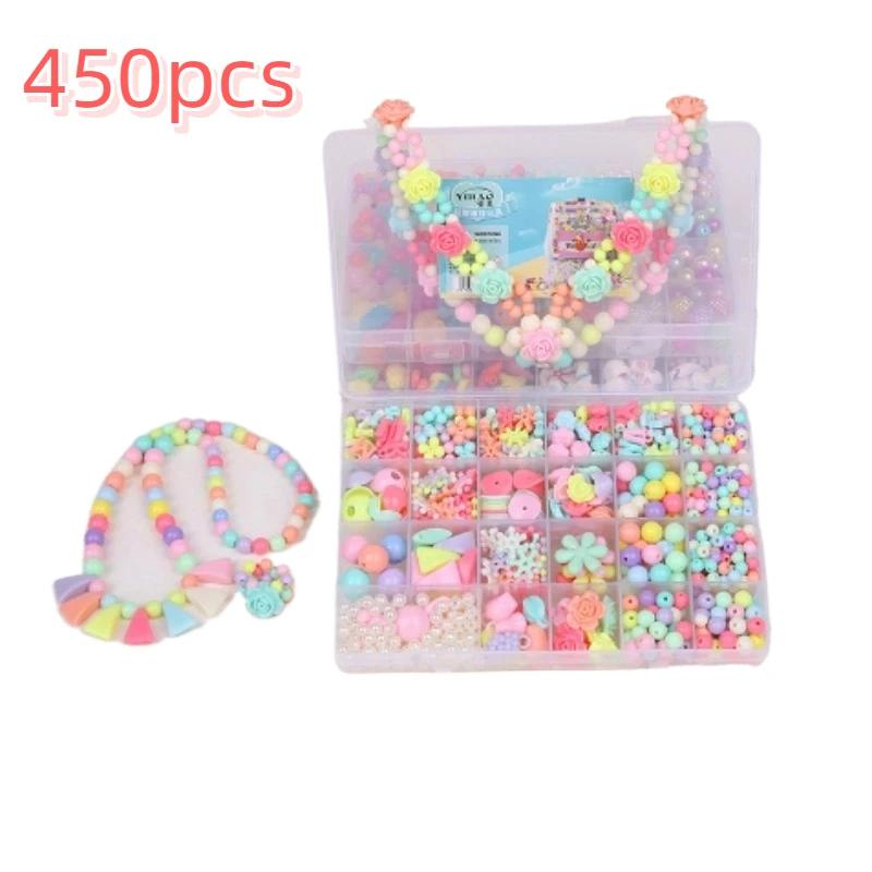 DIY Handmade Beaded Toy Set 24 Grid Loose Spacer Beads Children Creative Jewelry Making Bracelet Necklace Girl Gift Play Toy