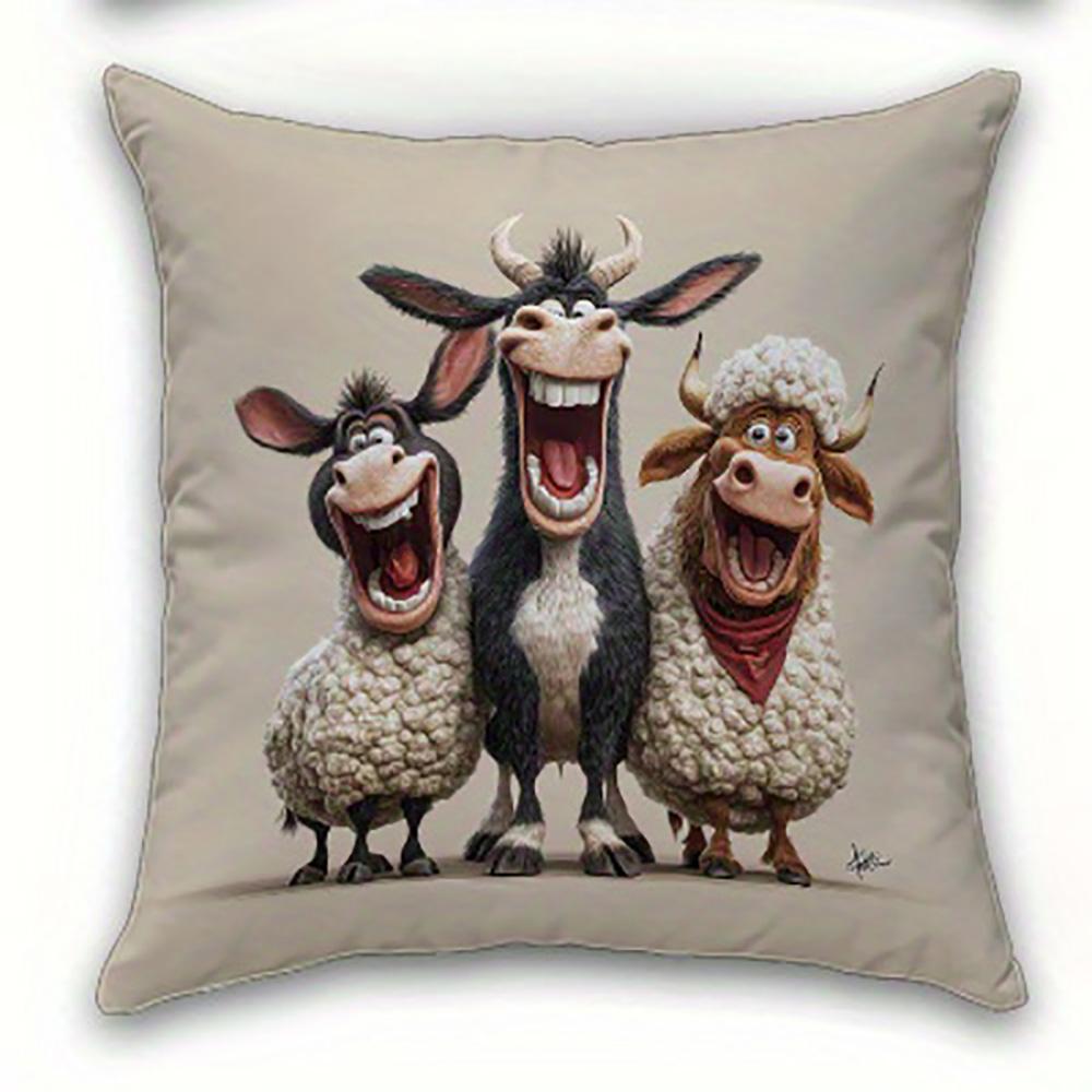 1/4pcs Funny Farm Animal Printed Pillowcases Sofa cushion cover home bedroom room decoration
