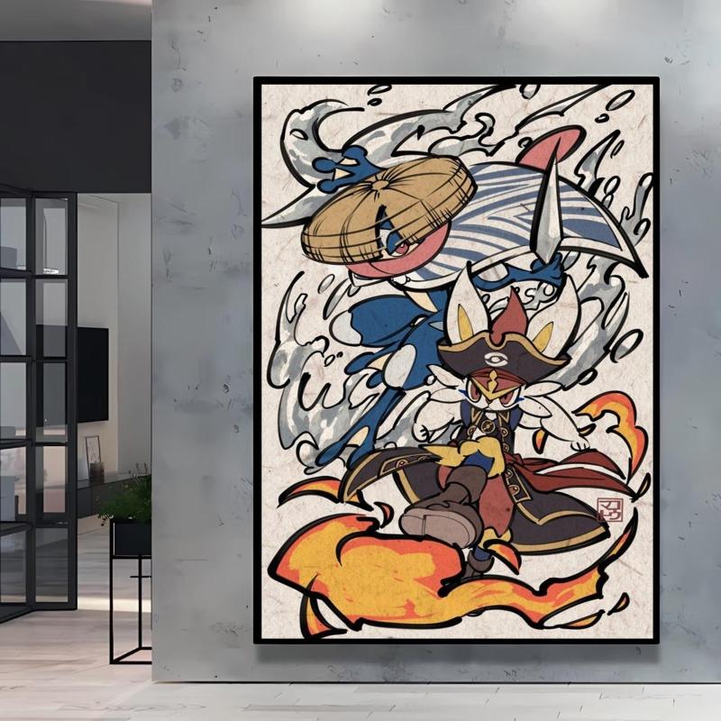 Leinwand Kunstwerk Malerei Pokemon Schiggy Poster Cartoon Bild Klassisch Haus Schlafzimmer Dekoration Gemälde Kindergeschenk