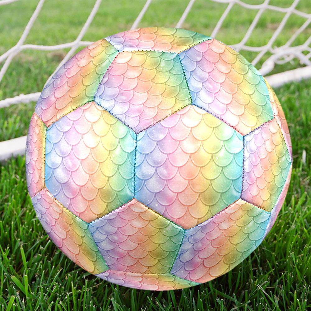 1pc Mermaid Scale Background Theme Soccer Ball Football, Size 5, Lightweight PVC, Outdoor Training Soccer Ball,Gift j61491