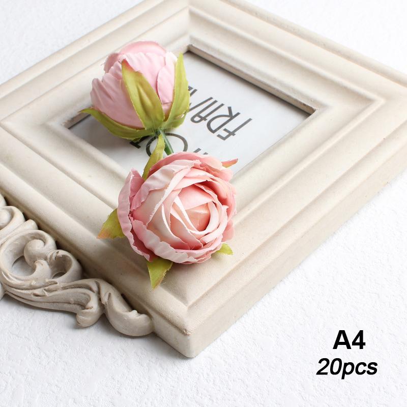 

20Pcs Silk Rose Artificial Flowers High Quality Fake Flower Wedding Decoration Party Home Room Decor Garden Craft Diy Wreath A4