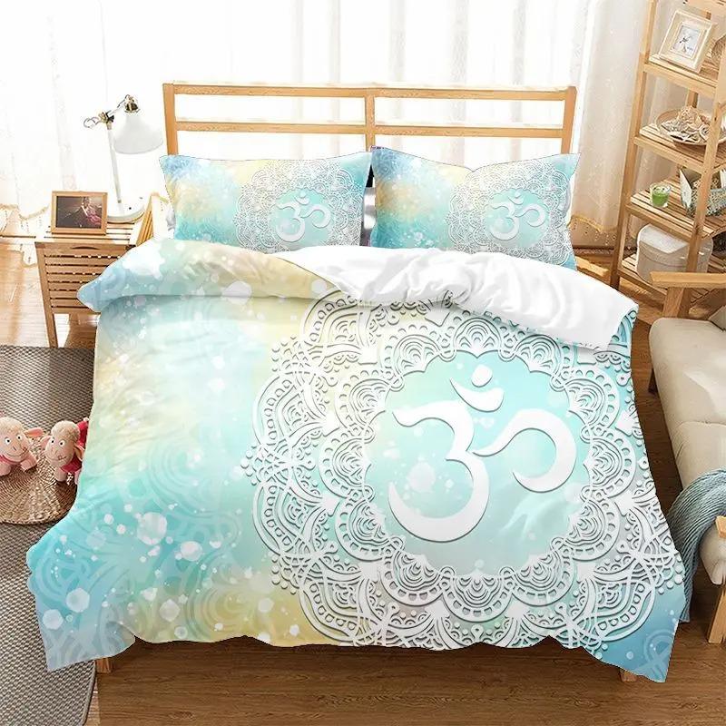 Comforter 3D Print Boho Mandala King Queen Chic Colorful Rustic Mandala Galaxy Polyester Bedding Set For Girls Women