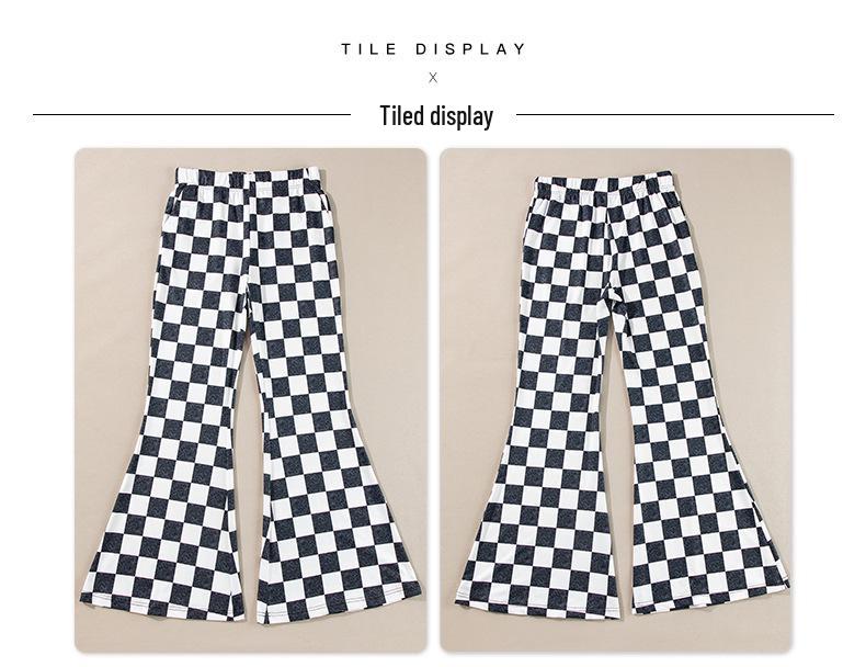Shiying Checkered High Waist Wide Leg Pants - Casual, Fashionable, Versatile, Simple European and American Style.