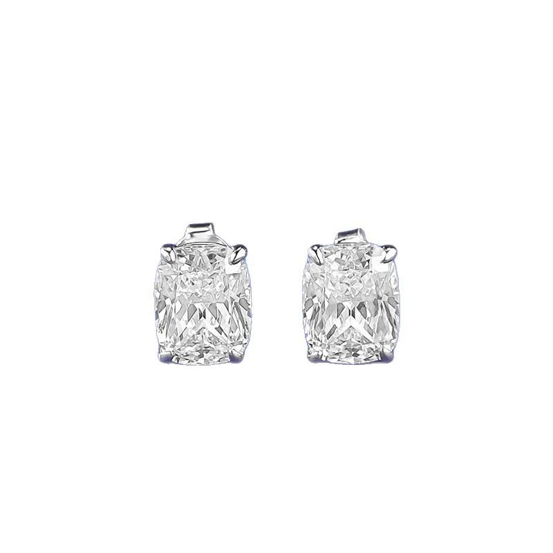 Orecchini a lobo in zircone Shijia da 3 carati, colore bianco diamante, con chiusura a farfalla