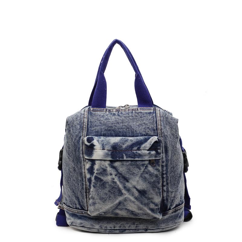 Jeans-Rucksack Damen Kleiner Rucksack Studenten-Schultasche Multifunktionale Handtasche