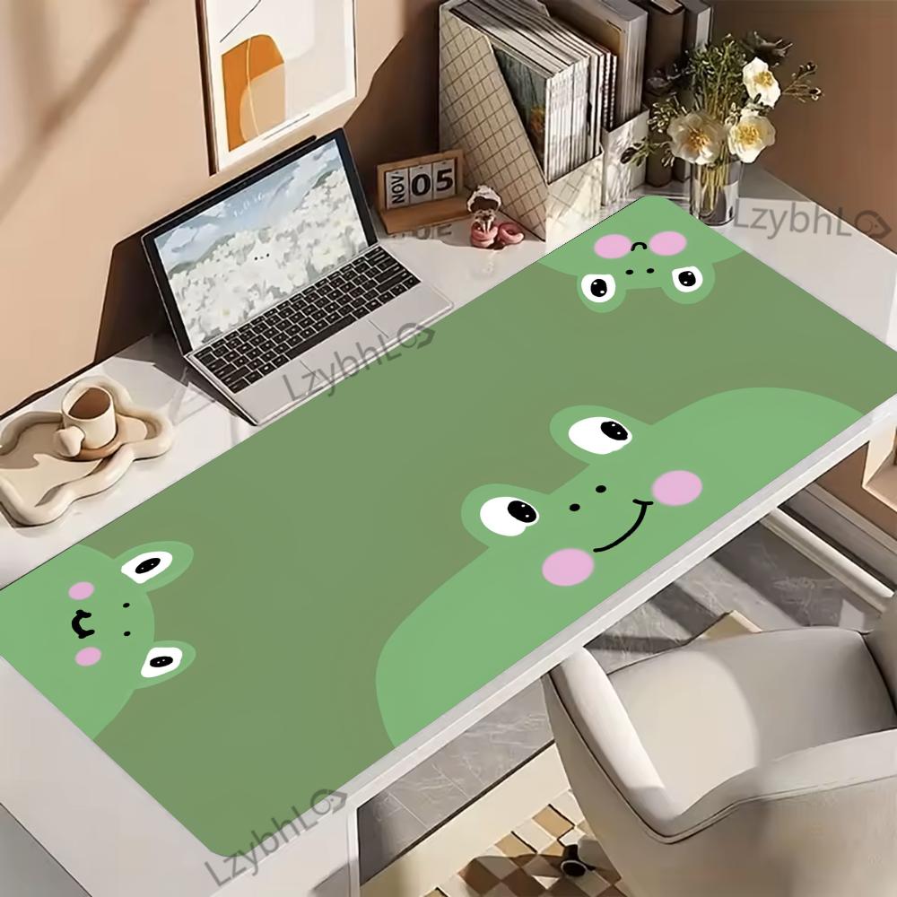 Cute Cartoon Frog Mouse Pad XXL Large Gaming Accessory Deskmats HD Non-Slip Rubber Computer Keyboard Mat Office Laptop Mousepad