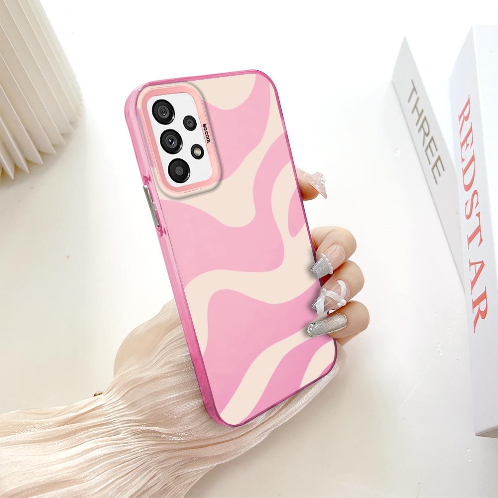 Painted Pattern Colorful Sliver Double Sided Hard Shell Shockproof Anti-fall Phone Casing for Samsung